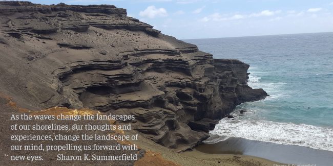 Green Sand Beach in Hawaii. Photography and thought by Sharon K. Summerfield
