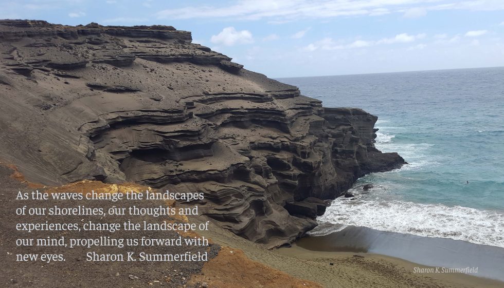 Green Sand Beach in Hawaii. Photography and thought by Sharon K. Summerfield