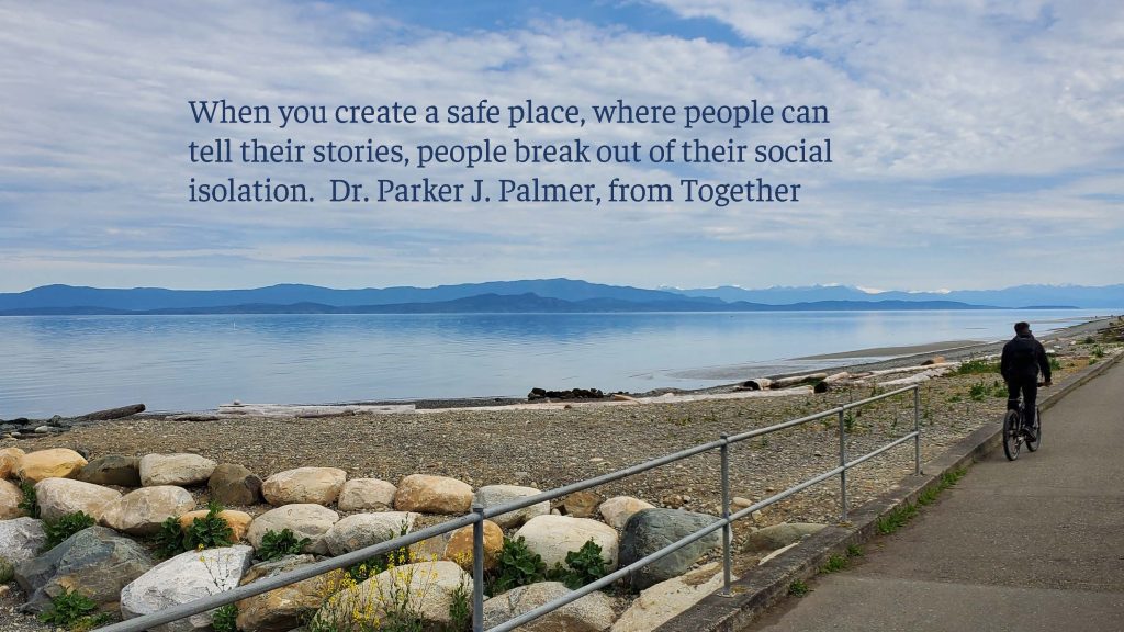 Afternoon at the beach in Qualicum Beach.  Photography by Sharon K. Summerfield.  Thought from Dr. Parker J. Palmer