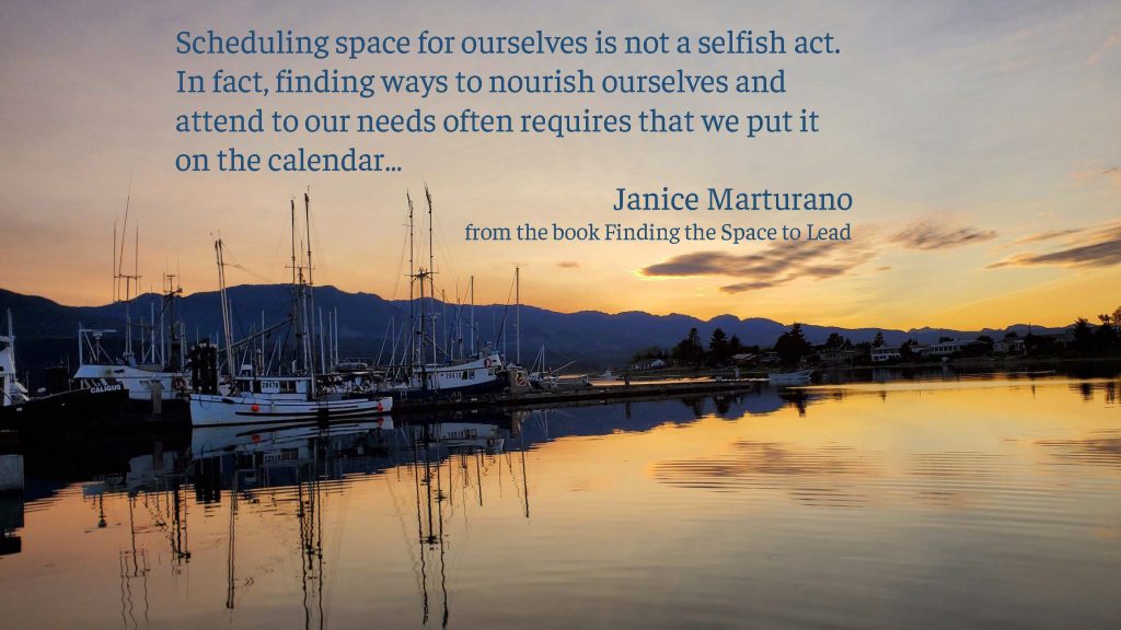 Summer sunset in Deep Bay.  Thought by Janice Marturano from her book Finding the Space to Lead.  Photography by Sharon K. Summerfield