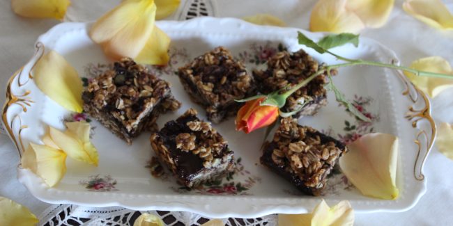 Photography by Sharon K. Summerfield featuring her recipe of Cacao Oat Bars
