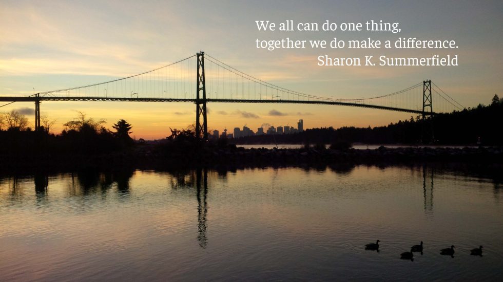 Photography by Sharon K. Summerfield. Sunrise of the Lions Gate Bridge