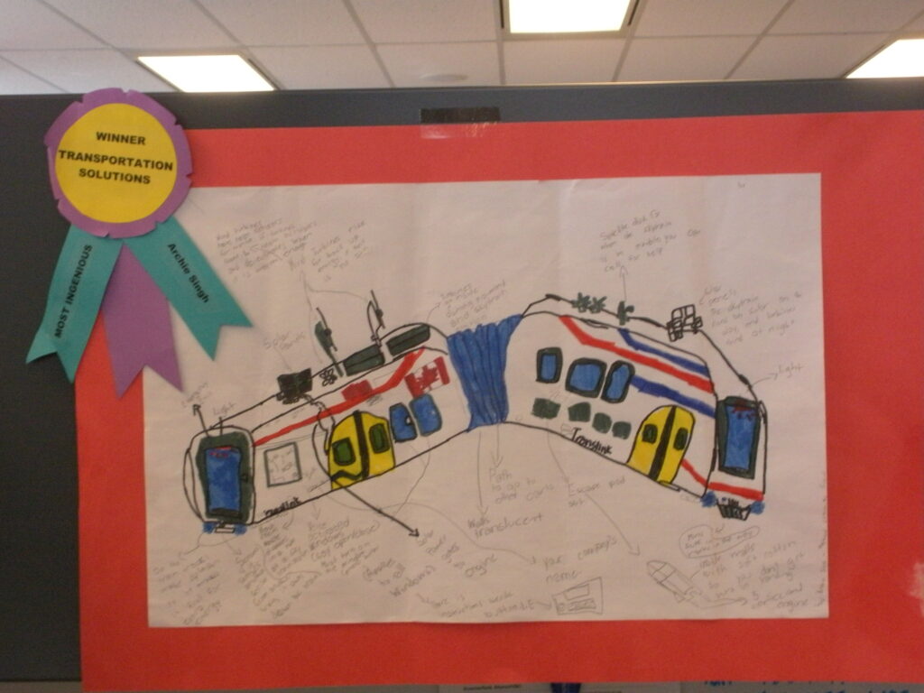 Drawings of Transportation Solutions created by students at Maywood