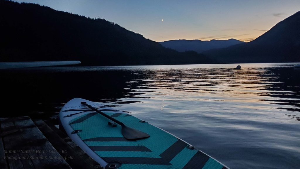 Photography by Sharon K. Summerfield as the sun set at Horne Lake, BC.