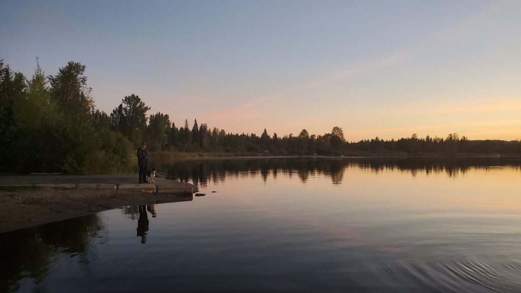 Sunsetting at Ten Rivers Lake outside of Quesnel.  Photography by Sharon K. Summerfield