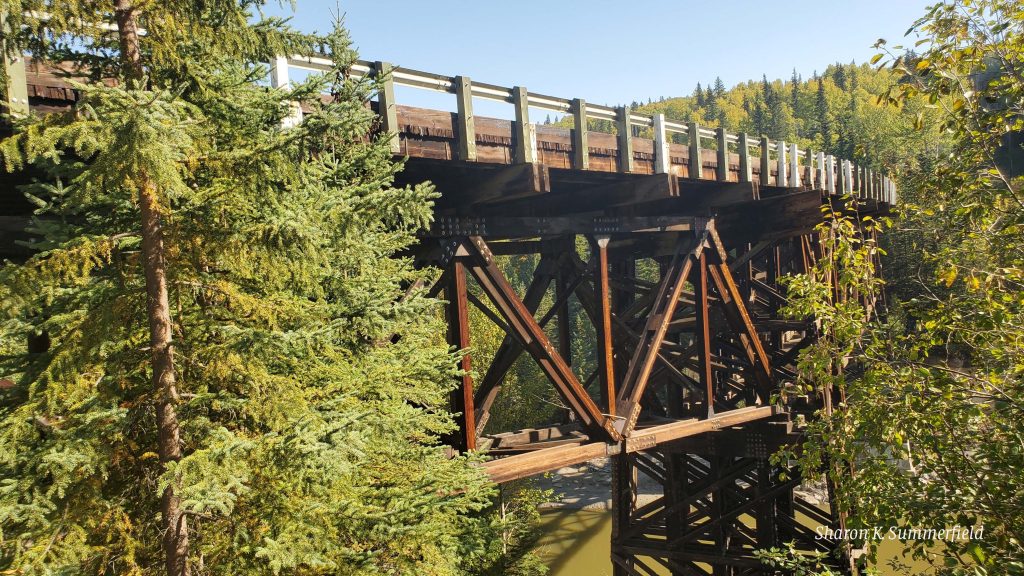 Photography by Sharon K. Summerfield.  Decommissioned bridge just outside of Dawson Creek in northern BC