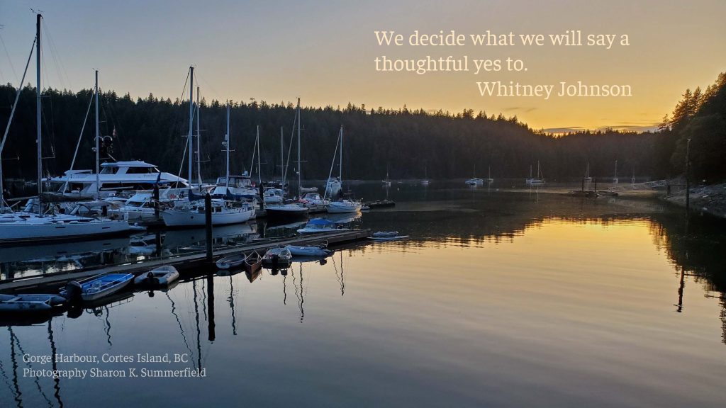 Photography by Sharon K. Summerfield in Gorge Harbour.  Quote by Whitney Johnson